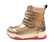 Bisgaard rose gold metallic winter boot Dorel with Velcro and TEX